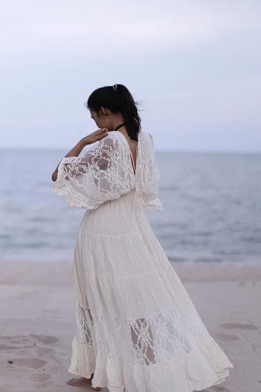 KAFTAN LACE COTTON DRESS LUNA