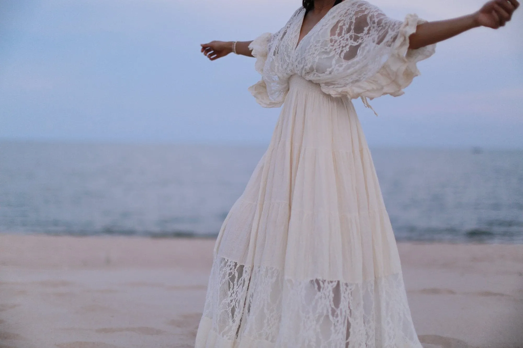 KAFTAN LACE COTTON DRESS LUNA