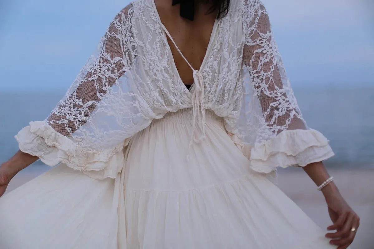 KAFTAN LACE COTTON DRESS LUNA