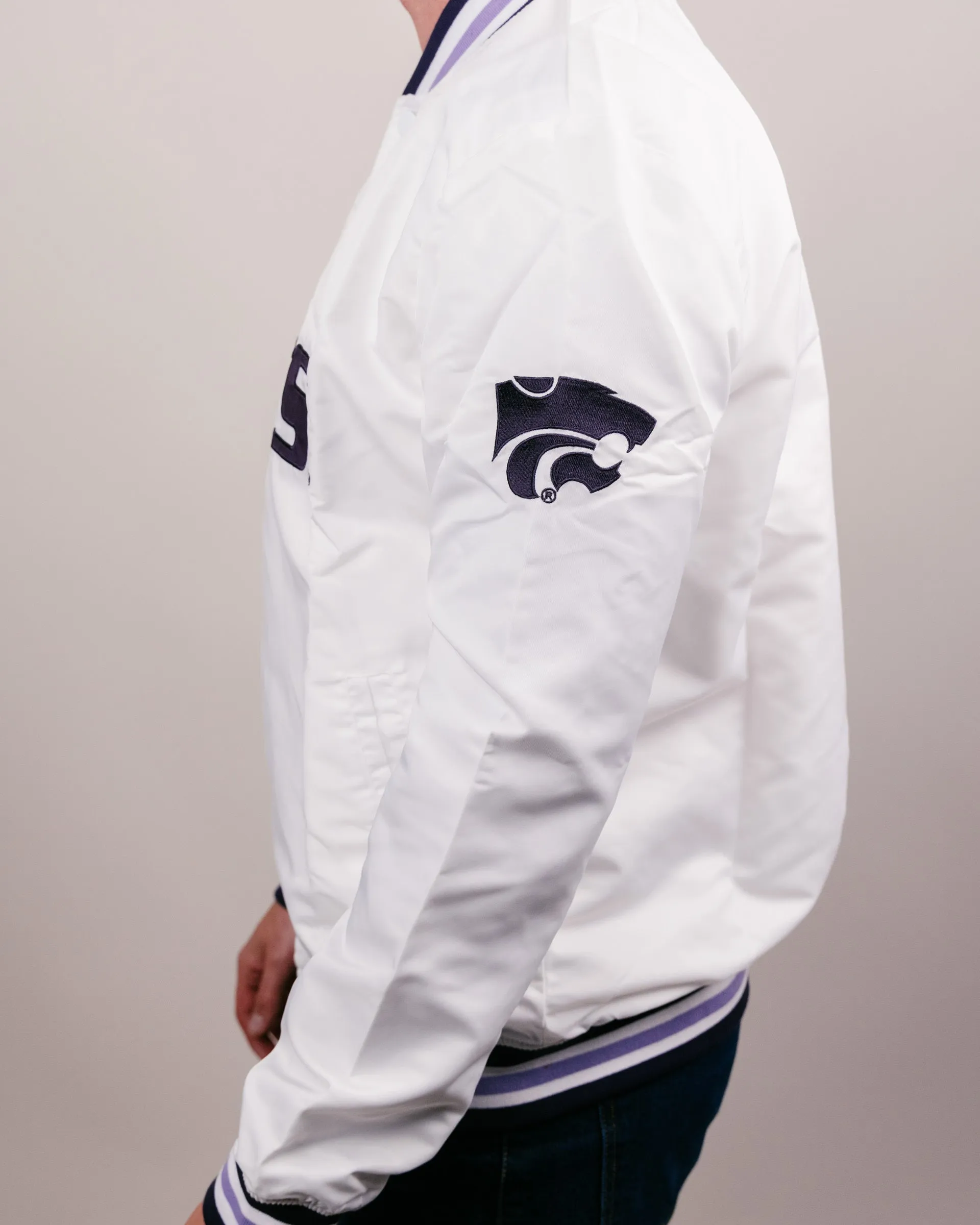 Kansas State Wildcats Vintage White Varsity Jacket