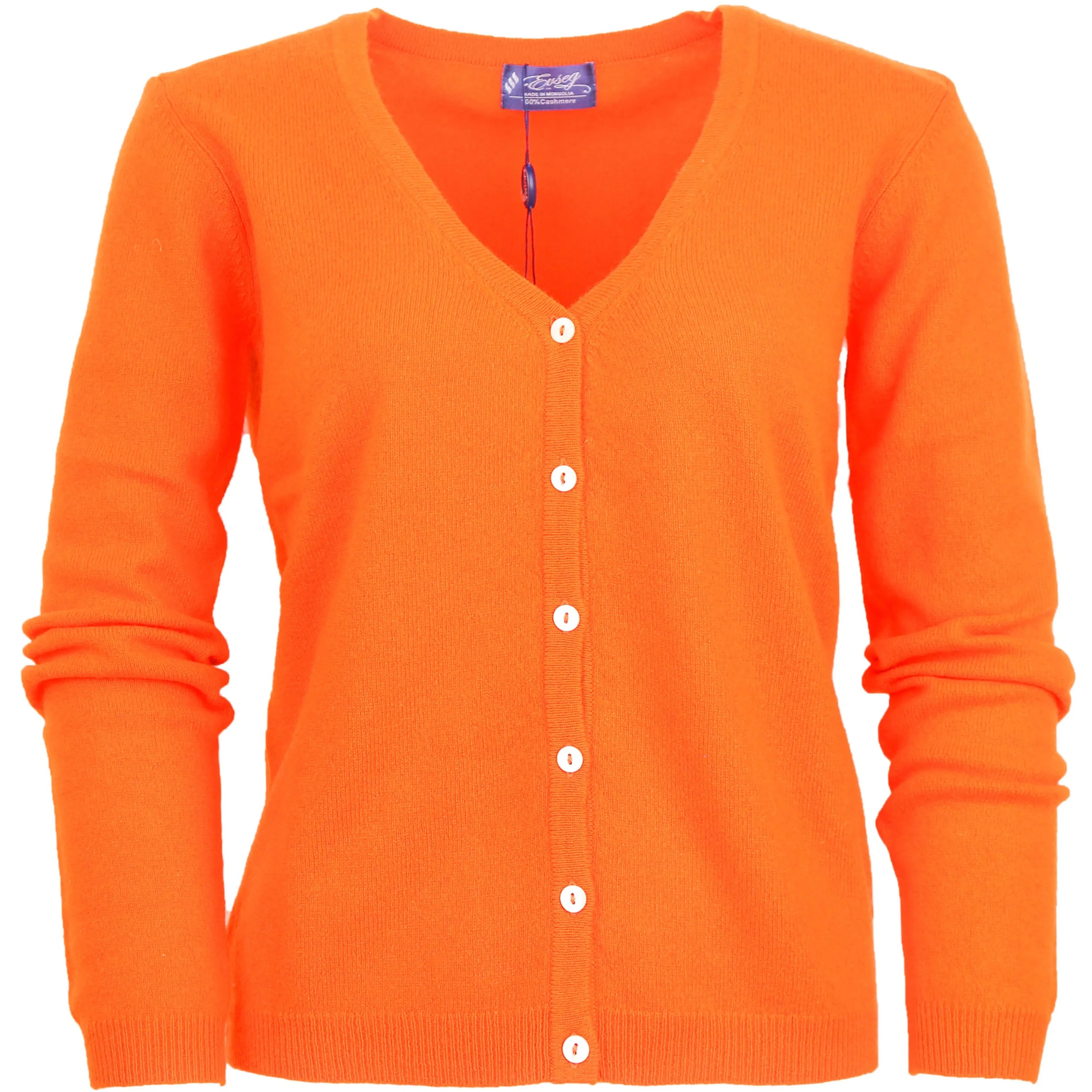 LADIES FULL BUTTON CARDY WITH DROPPED V NECK