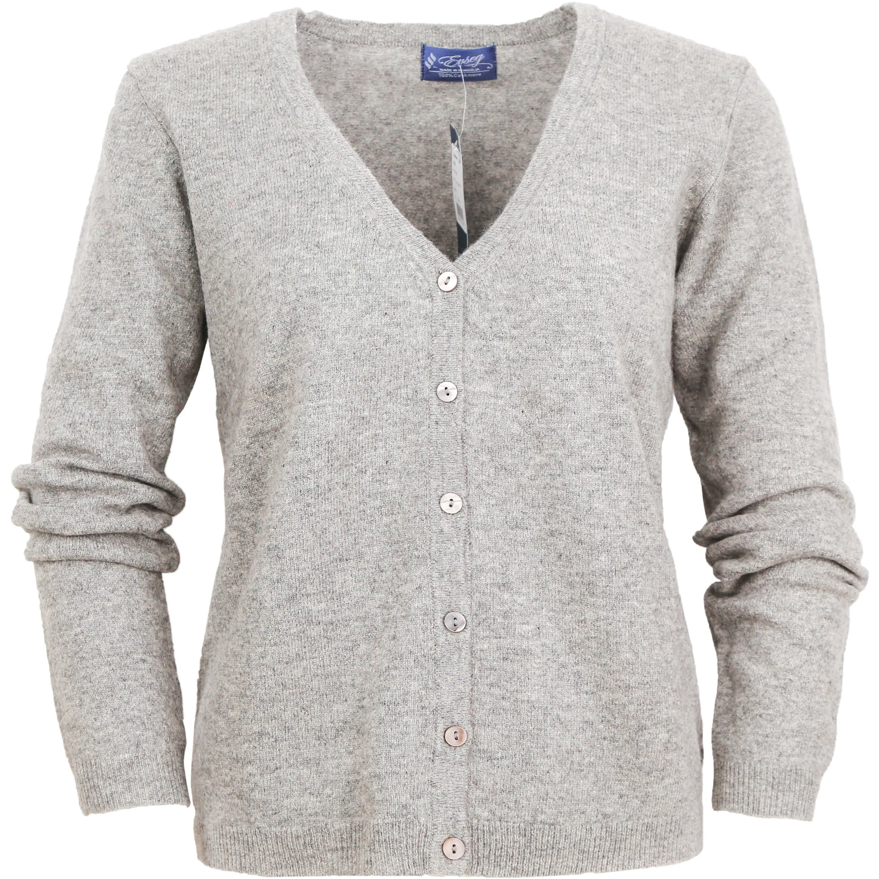 LADIES FULL BUTTON CARDY WITH DROPPED V NECK