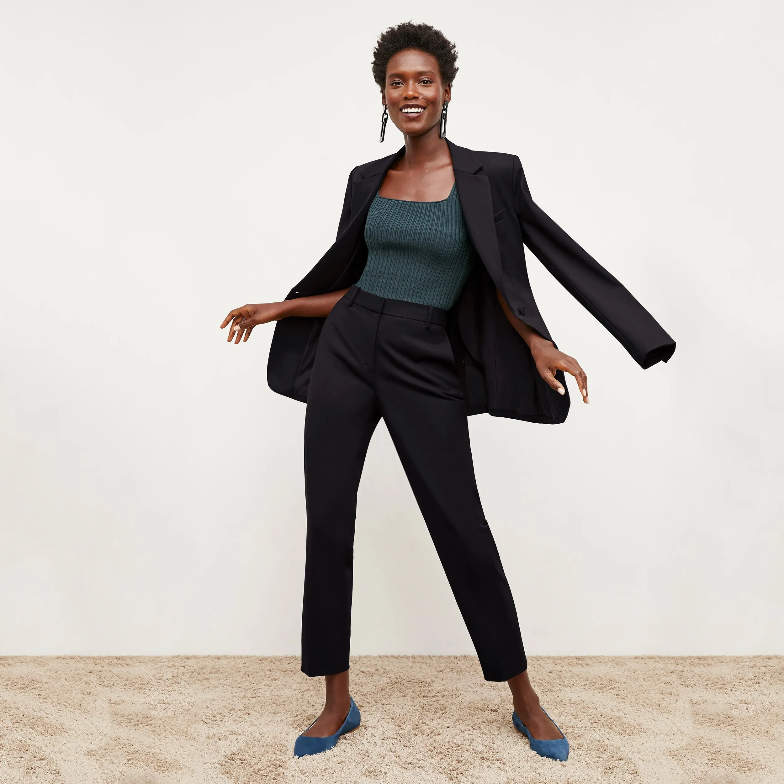 Mejia Pant - Washable Wool Twill :: Black