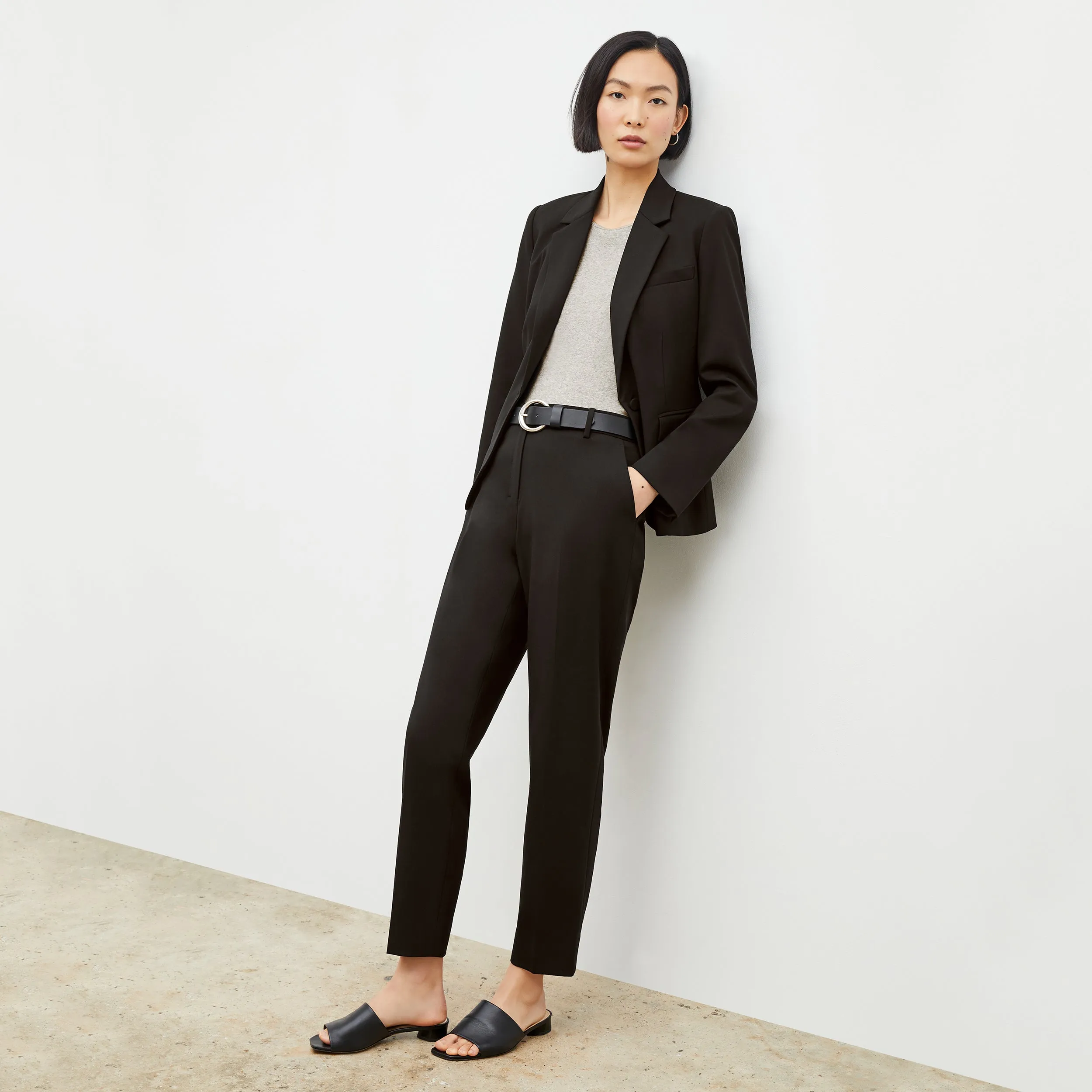 Mejia Pant - Washable Wool Twill :: Black