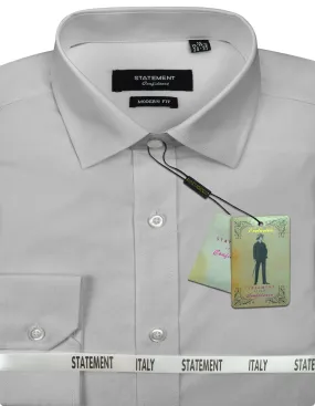Men's Dress Shirt Long Sleeves Made of 100% Prime Cotton Solid Colors | STA-100-Gray