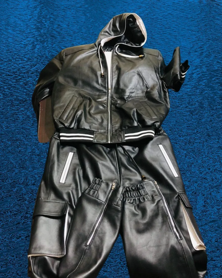 Mens Leather Sweat Suit
