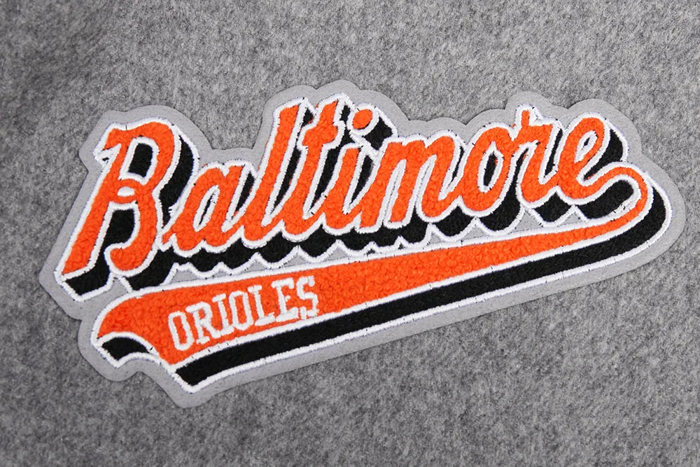 MLB BALTIMORE ORIOLES SCRIPT TAIL MEN'S RIB WOOL VARSITY (HEATHER GREY/WHITE/BLACK)