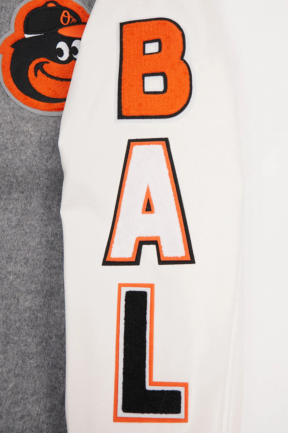 MLB BALTIMORE ORIOLES SCRIPT TAIL MEN'S RIB WOOL VARSITY (HEATHER GREY/WHITE/BLACK)