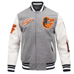 MLB BALTIMORE ORIOLES SCRIPT TAIL MEN'S RIB WOOL VARSITY (HEATHER GREY/WHITE/BLACK)