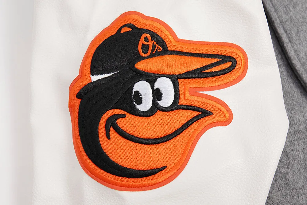 MLB BALTIMORE ORIOLES SCRIPT TAIL MEN'S RIB WOOL VARSITY (HEATHER GREY/WHITE/BLACK)