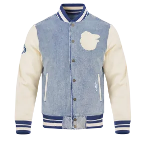 MLB BALTIMORE ORIOLES VARSITY BLUES MEN'S DENIM VARSITY JACKET (DENIM/LINEN)