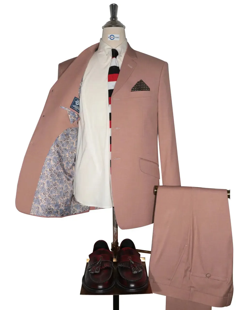 Mod Suit - 60s Style Salmon Pink Suit
