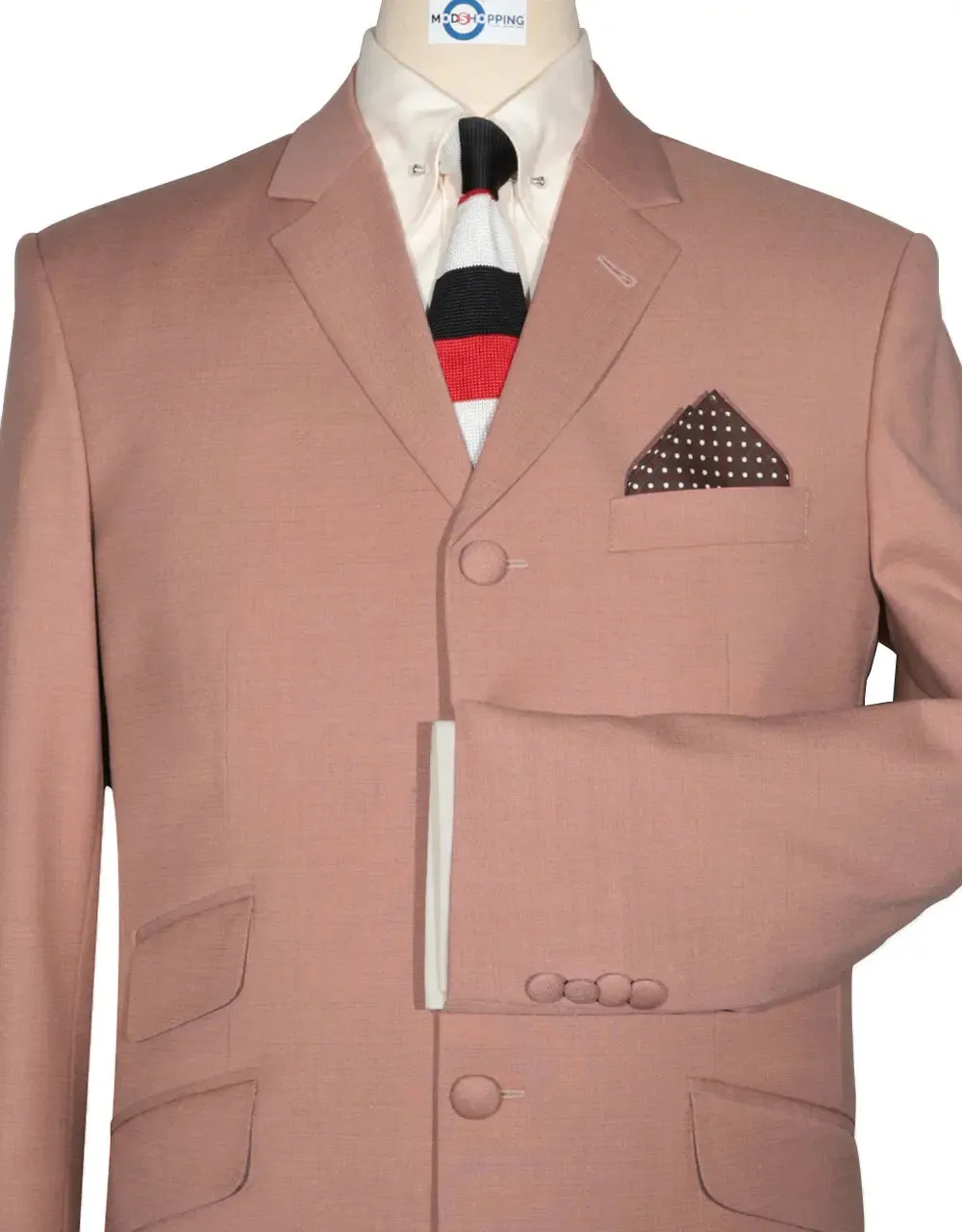 Mod Suit - 60s Style Salmon Pink Suit