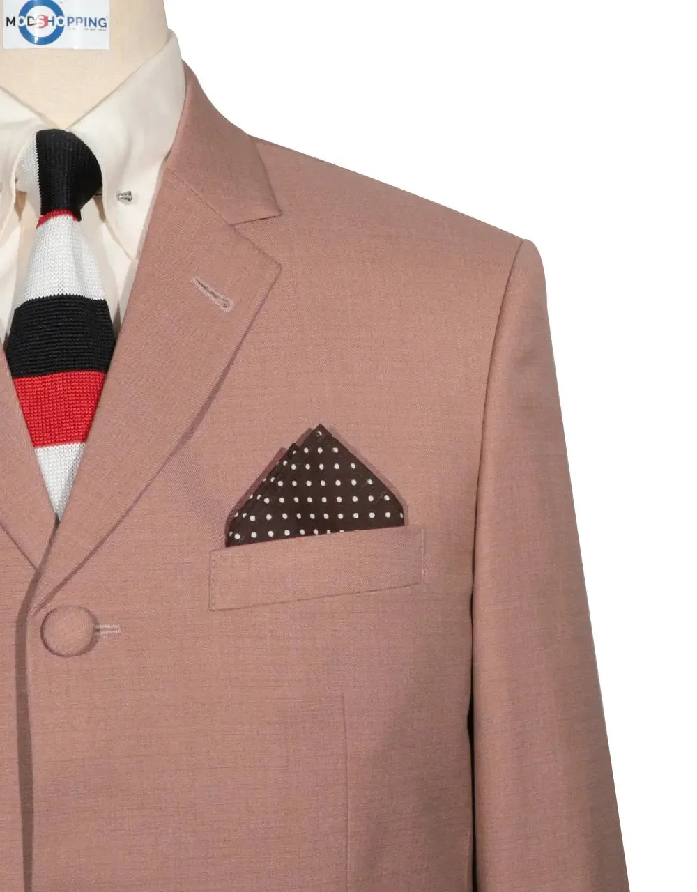 Mod Suit - 60s Style Salmon Pink Suit