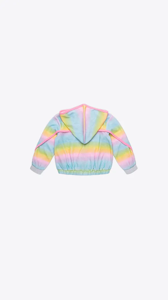 Multicolored Terry Zip Hoodie