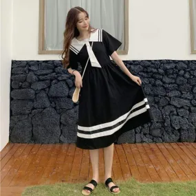 Navy Style Short Sleeved Dress