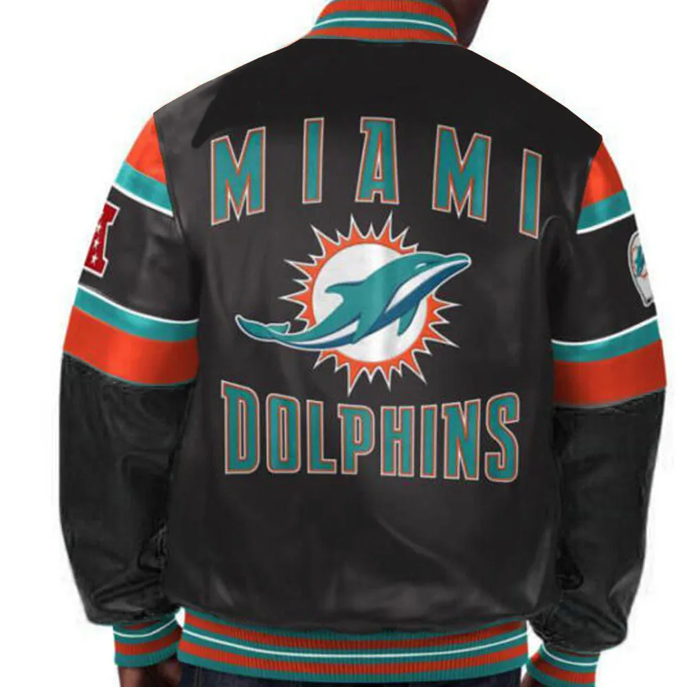 NFL Miami Dolphins Leather Jacket For Men and Women