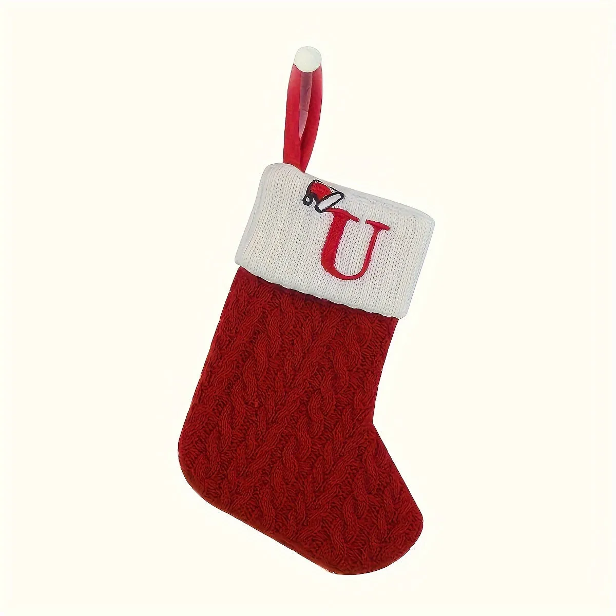 Personalized Festive Knit Christmas Stockings with Customizable Initials - Unique Holiday Decorations for Home, Family, and Friends - Ideal for Christmas Party, Tree, Mantel, and Fireplace Decor