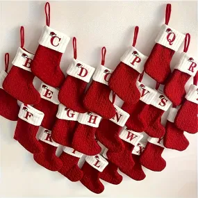 Personalized Festive Knit Christmas Stockings with Customizable Initials - Unique Holiday Decorations for Home, Family, and Friends - Ideal for Christmas Party, Tree, Mantel, and Fireplace Decor
