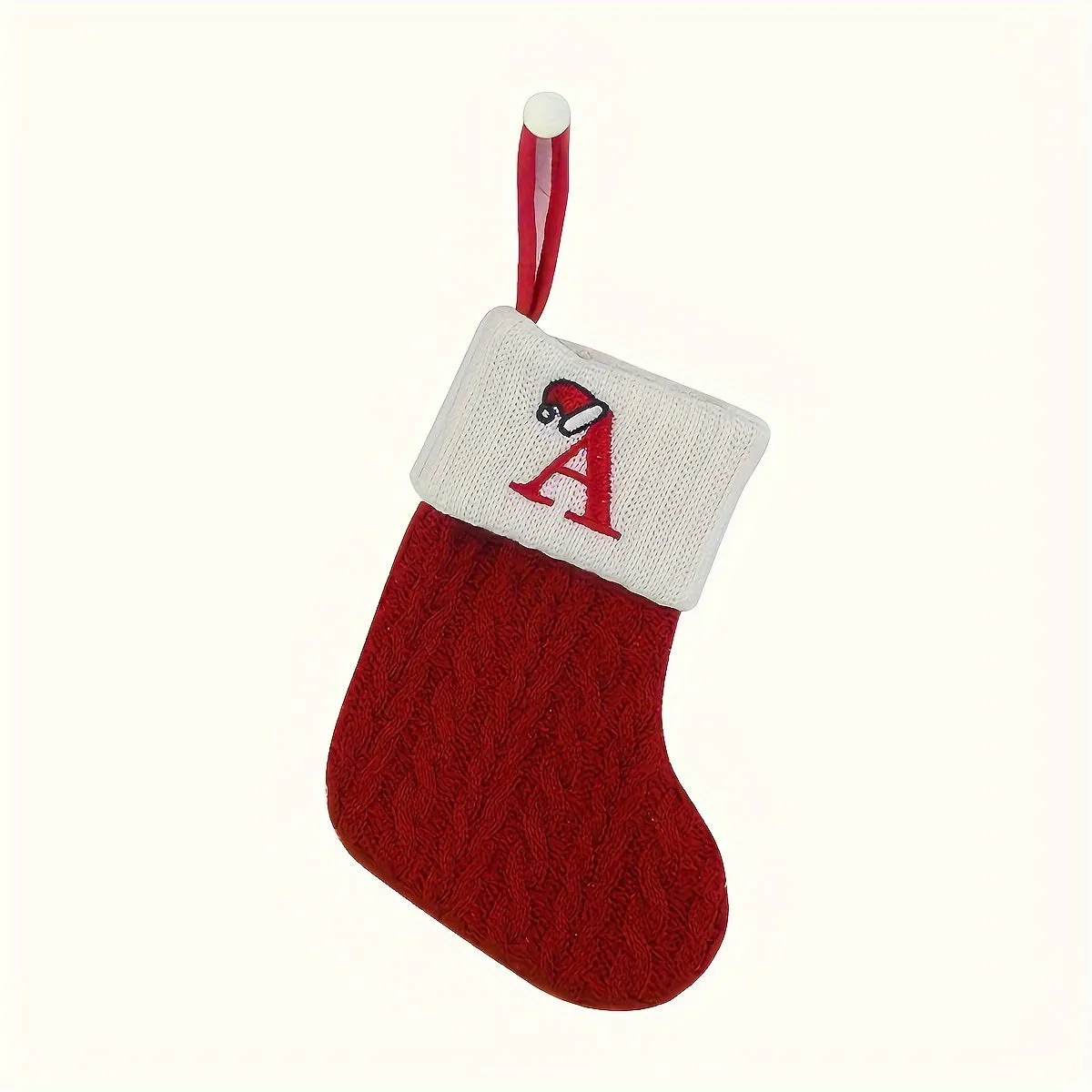 Personalized Festive Knit Christmas Stockings with Customizable Initials - Unique Holiday Decorations for Home, Family, and Friends - Ideal for Christmas Party, Tree, Mantel, and Fireplace Decor