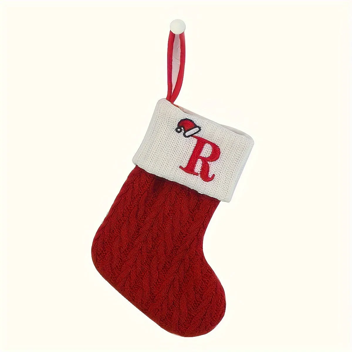 Personalized Festive Knit Christmas Stockings with Customizable Initials - Unique Holiday Decorations for Home, Family, and Friends - Ideal for Christmas Party, Tree, Mantel, and Fireplace Decor