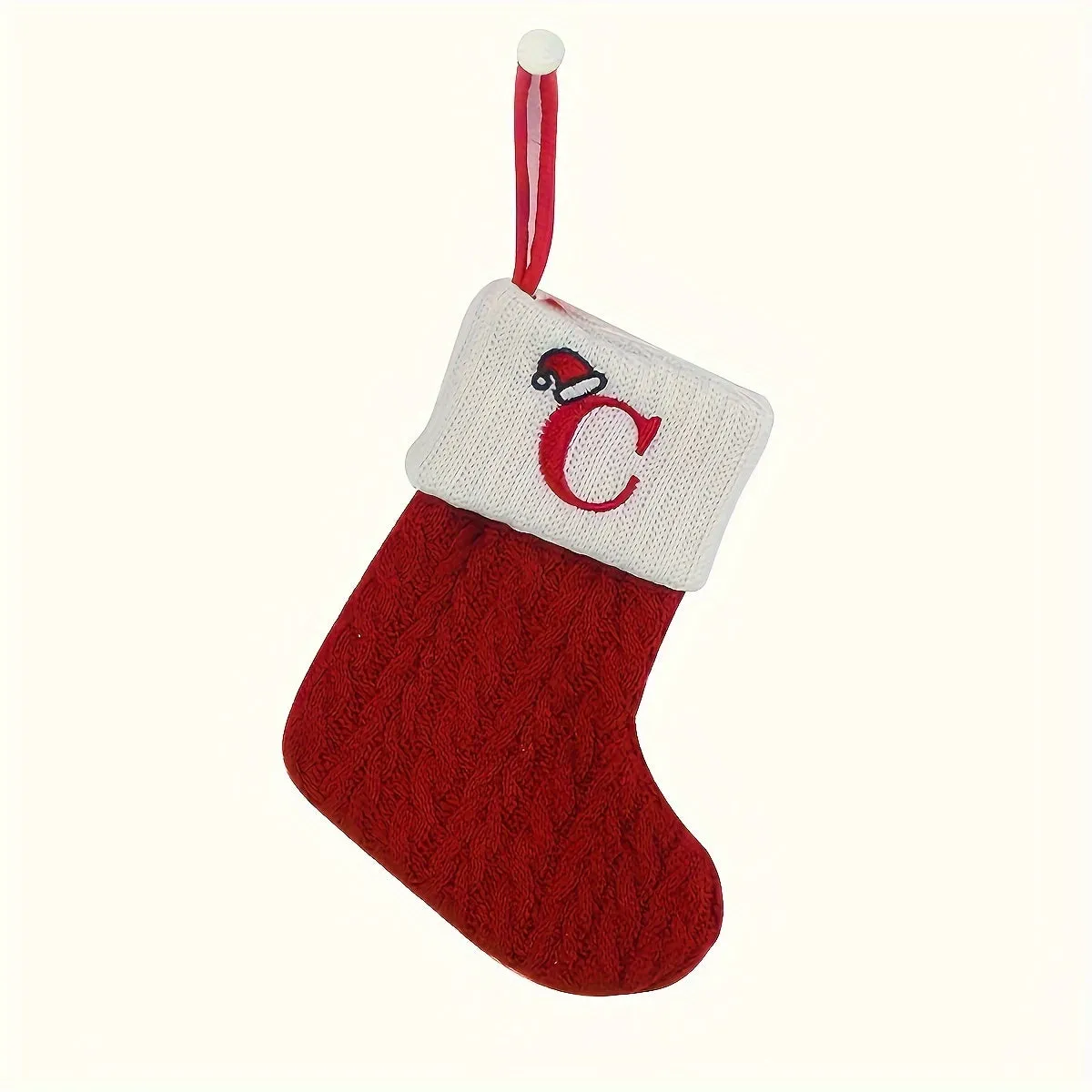 Personalized Festive Knit Christmas Stockings with Customizable Initials - Unique Holiday Decorations for Home, Family, and Friends - Ideal for Christmas Party, Tree, Mantel, and Fireplace Decor