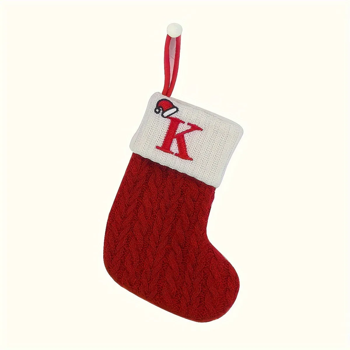 Personalized Festive Knit Christmas Stockings with Customizable Initials - Unique Holiday Decorations for Home, Family, and Friends - Ideal for Christmas Party, Tree, Mantel, and Fireplace Decor
