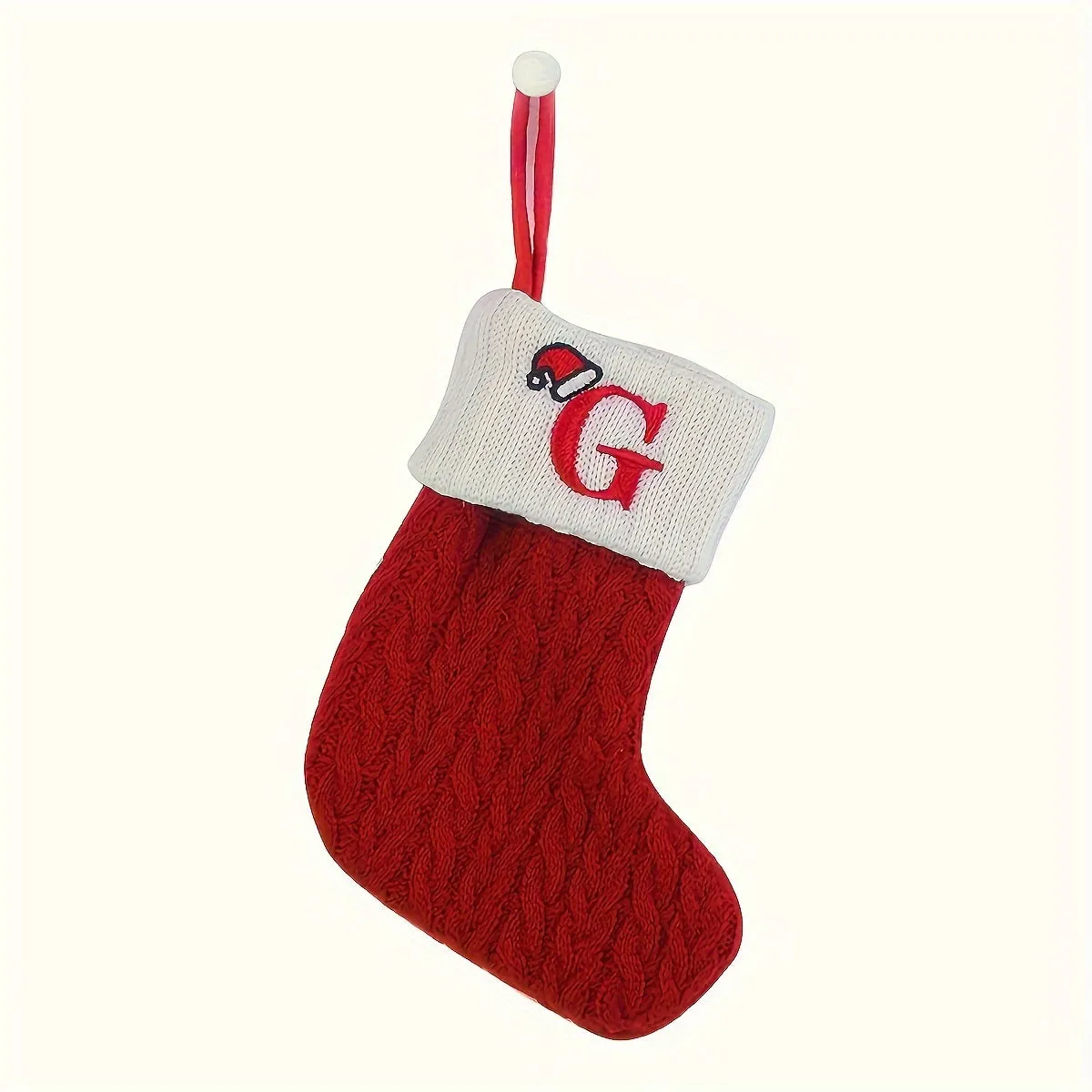 Personalized Festive Knit Christmas Stockings with Customizable Initials - Unique Holiday Decorations for Home, Family, and Friends - Ideal for Christmas Party, Tree, Mantel, and Fireplace Decor