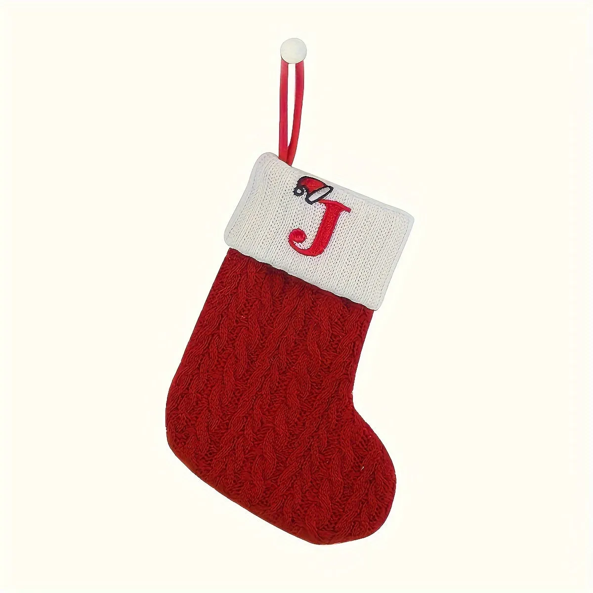 Personalized Festive Knit Christmas Stockings with Customizable Initials - Unique Holiday Decorations for Home, Family, and Friends - Ideal for Christmas Party, Tree, Mantel, and Fireplace Decor