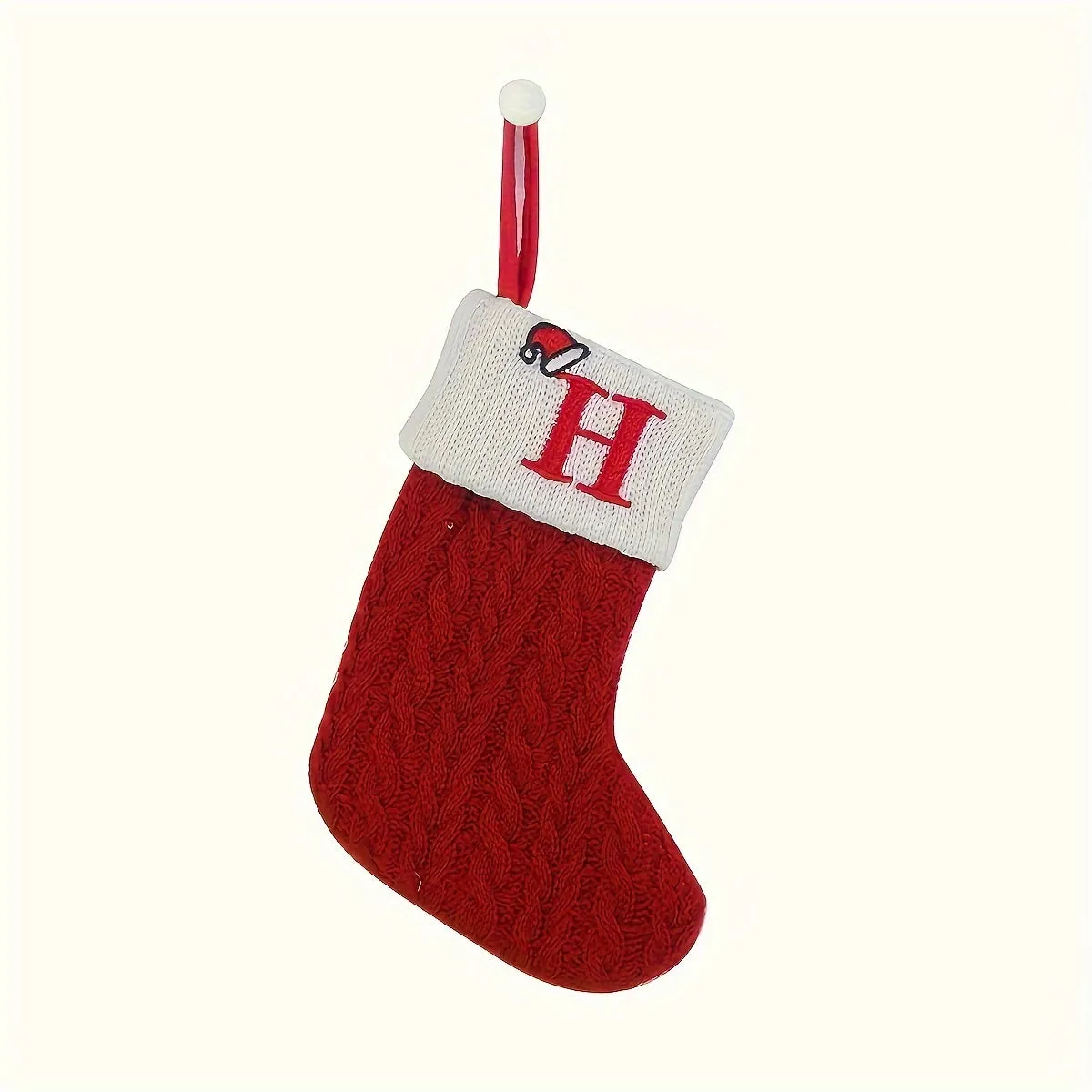 Personalized Festive Knit Christmas Stockings with Customizable Initials - Unique Holiday Decorations for Home, Family, and Friends - Ideal for Christmas Party, Tree, Mantel, and Fireplace Decor
