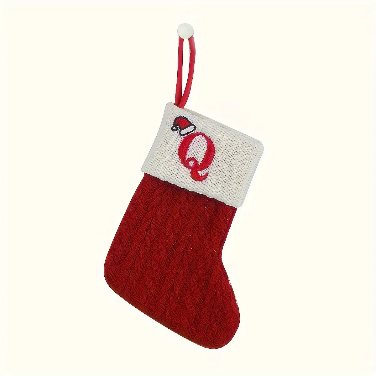 Personalized Festive Knit Christmas Stockings with Customizable Initials - Unique Holiday Decorations for Home, Family, and Friends - Ideal for Christmas Party, Tree, Mantel, and Fireplace Decor