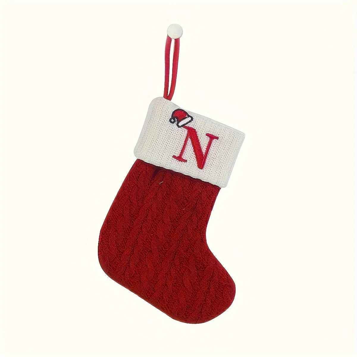 Personalized Festive Knit Christmas Stockings with Customizable Initials - Unique Holiday Decorations for Home, Family, and Friends - Ideal for Christmas Party, Tree, Mantel, and Fireplace Decor