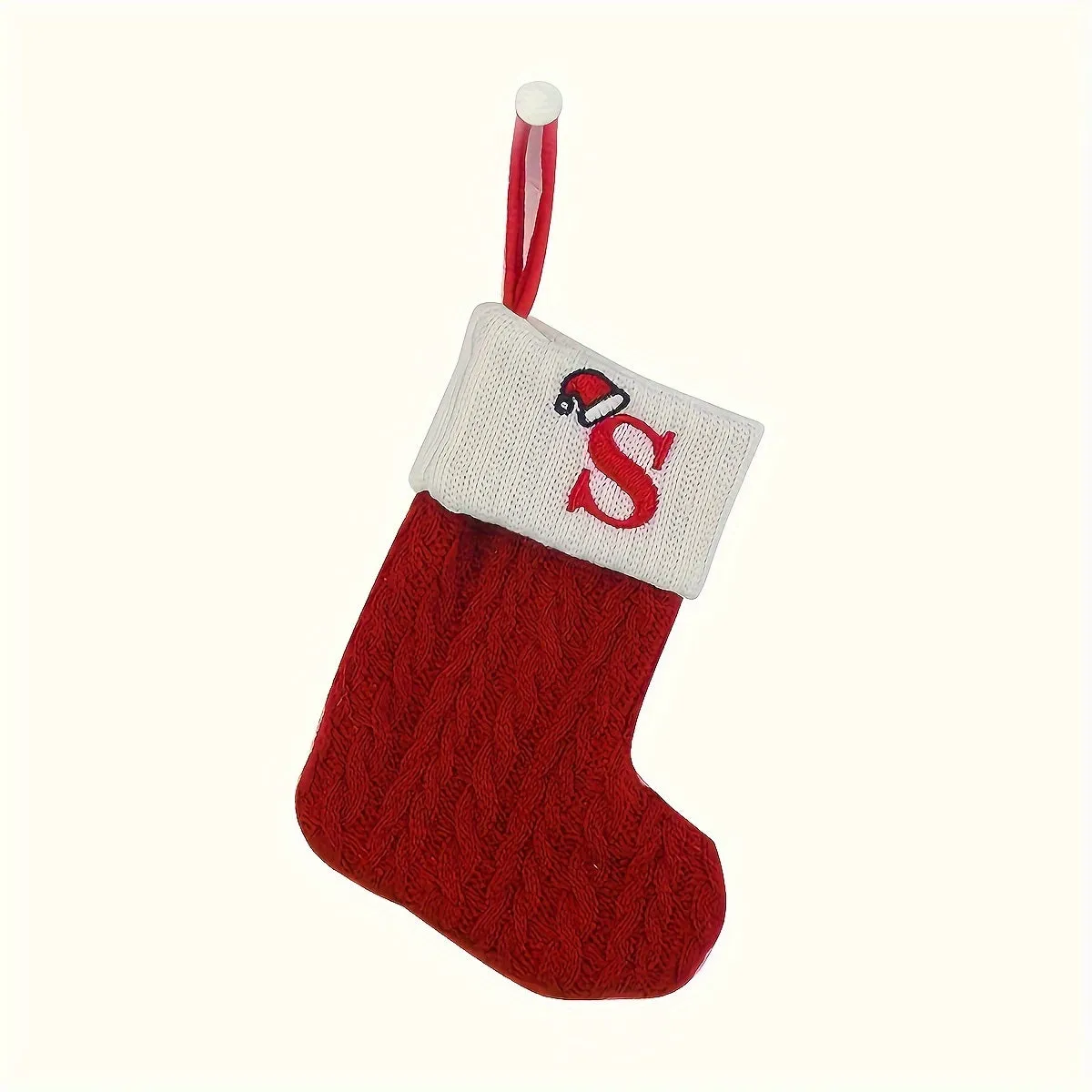 Personalized Festive Knit Christmas Stockings with Customizable Initials - Unique Holiday Decorations for Home, Family, and Friends - Ideal for Christmas Party, Tree, Mantel, and Fireplace Decor