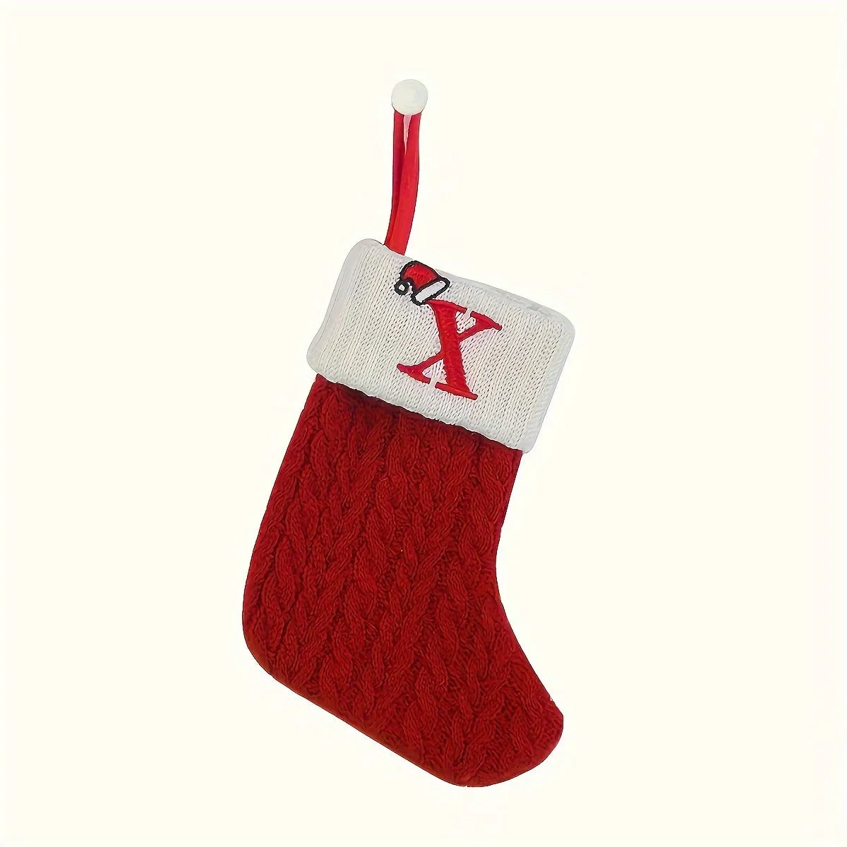 Personalized Festive Knit Christmas Stockings with Customizable Initials - Unique Holiday Decorations for Home, Family, and Friends - Ideal for Christmas Party, Tree, Mantel, and Fireplace Decor