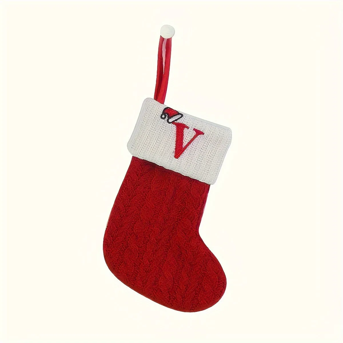 Personalized Festive Knit Christmas Stockings with Customizable Initials - Unique Holiday Decorations for Home, Family, and Friends - Ideal for Christmas Party, Tree, Mantel, and Fireplace Decor