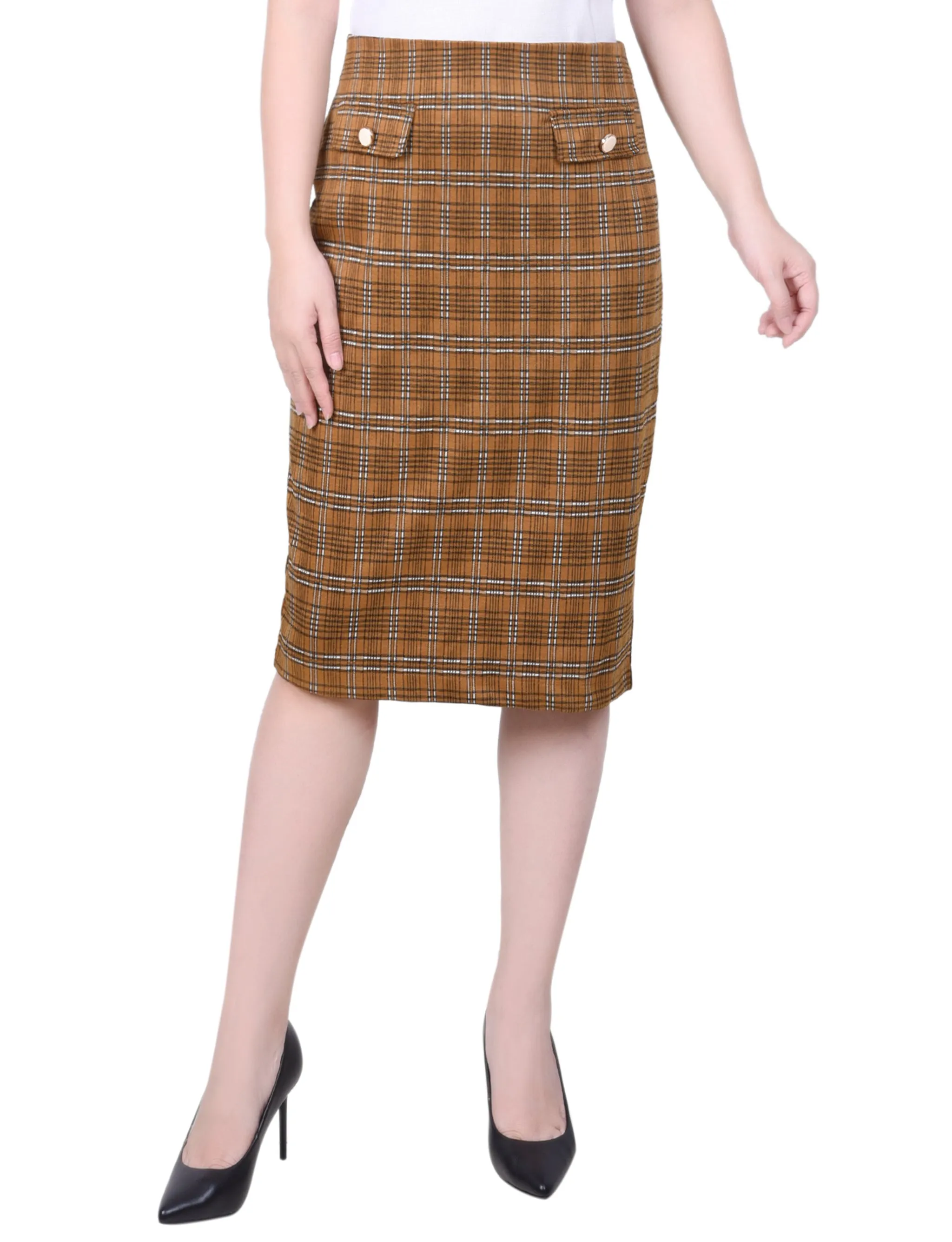 Petite Knee Length Double Knit Skirt