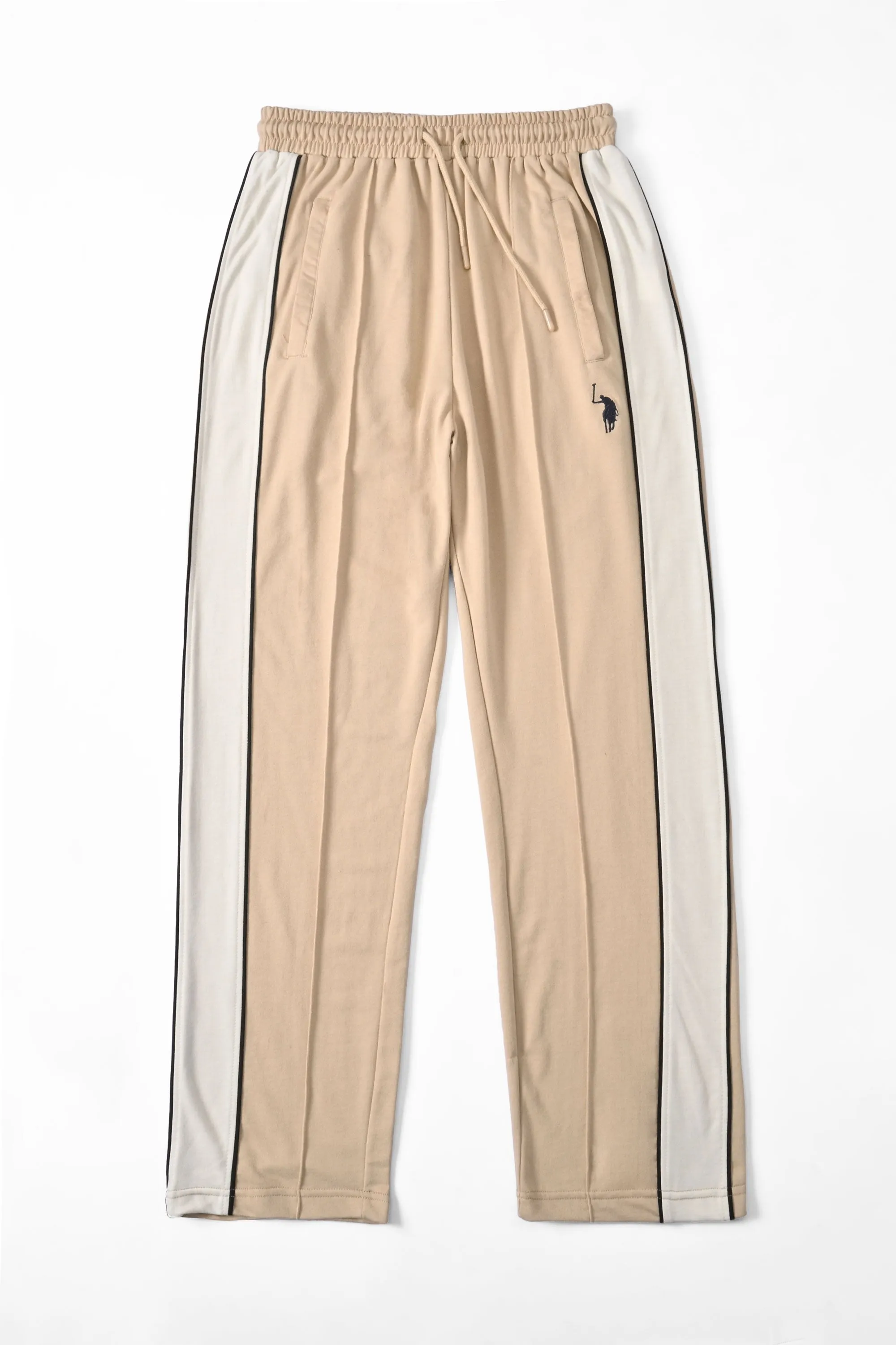 Polo Republica Men's Contrast Panel Pony Embroidered Terry Trousers