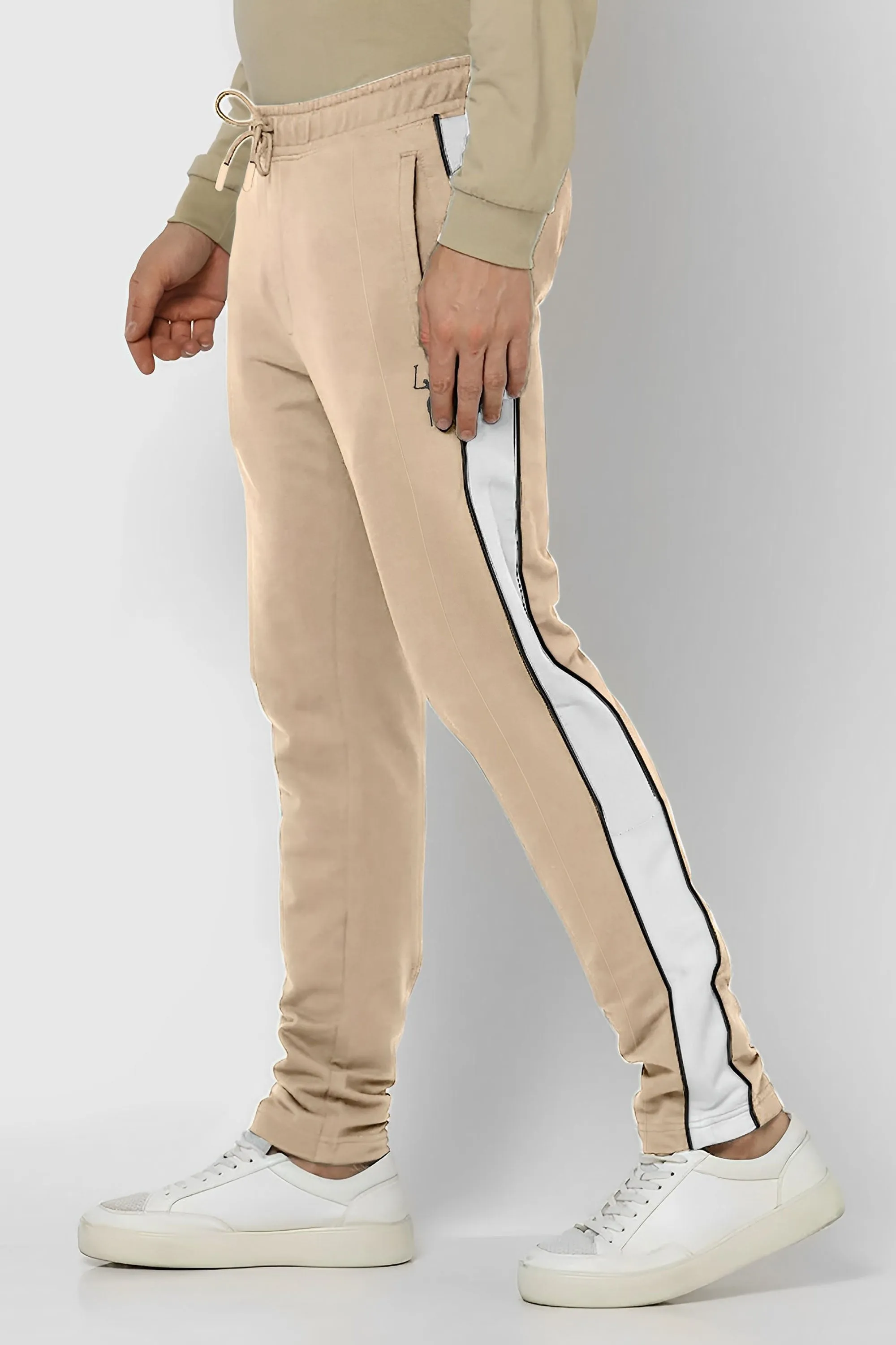 Polo Republica Men's Contrast Panel Pony Embroidered Terry Trousers