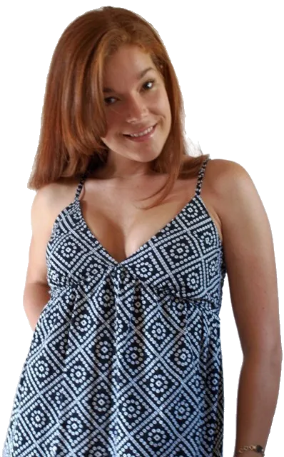 Printed Cotton Spaghetti Strap Dress