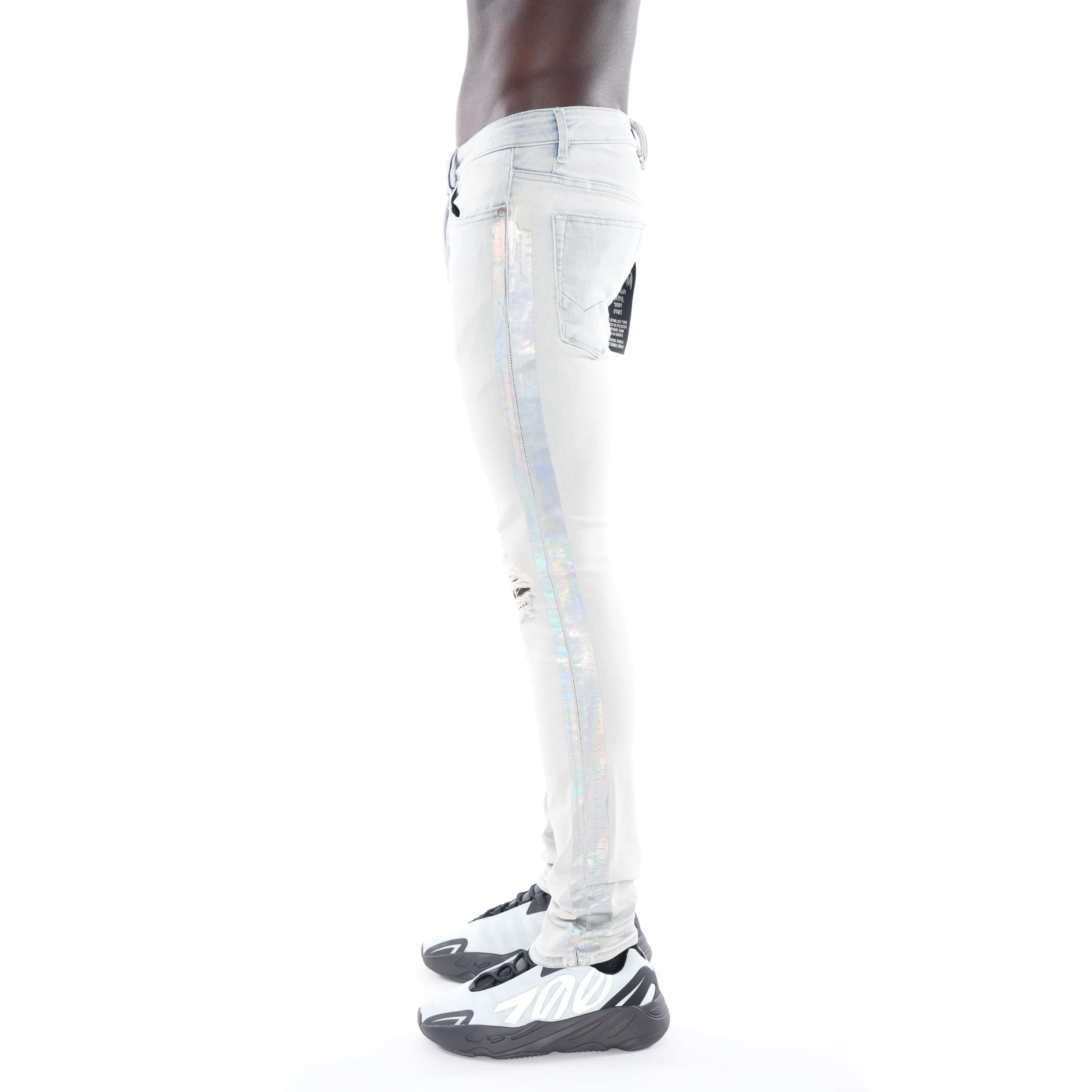 PUNK SUPER SKINNY BELTED STRETCH IN FOIL
