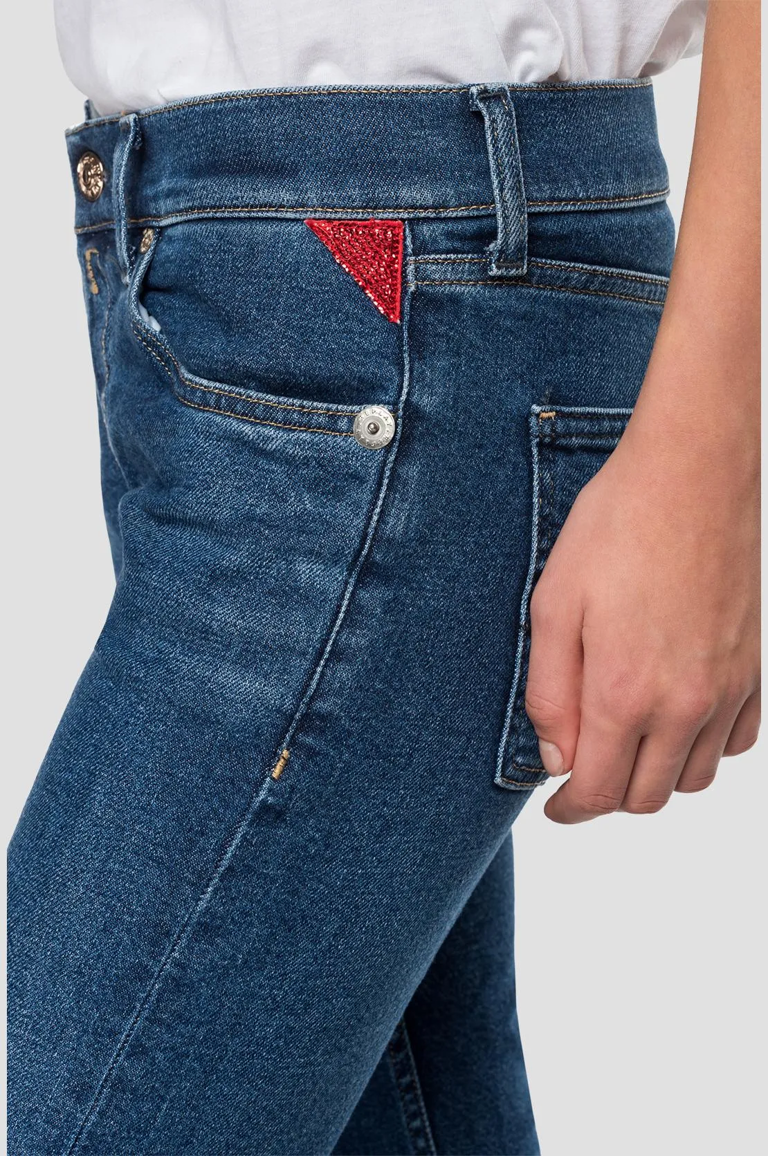 Replay Womens Joplyn Straight Fit Jeans, WA405.000.83C.636.009, Deep Blue Comfort Denim