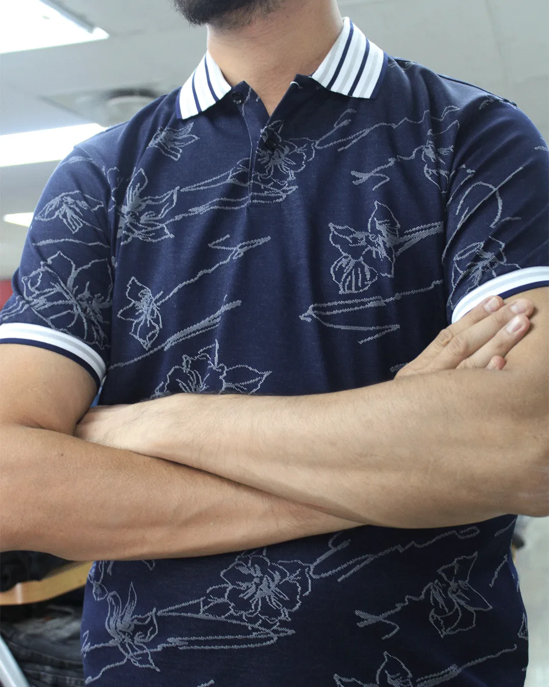 Rossini Navy Golfer Double Mercerized