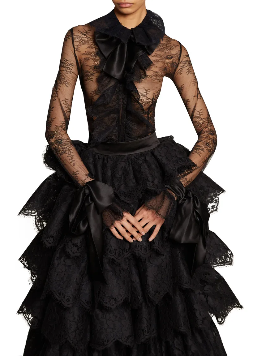Runway Ruffled Lace Top & Skirt