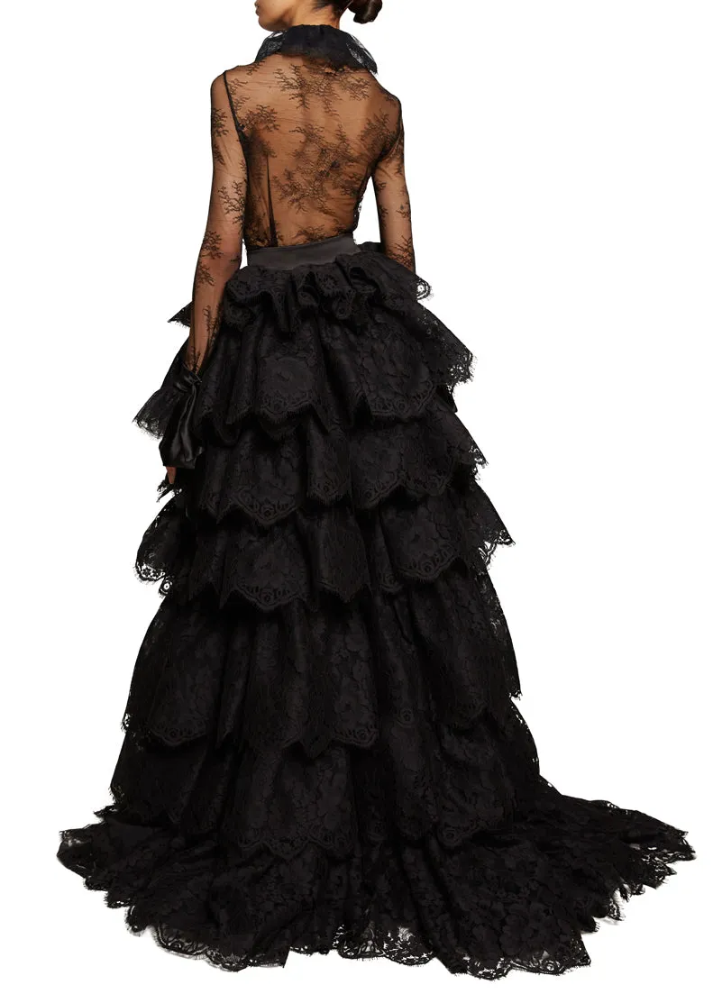 Runway Ruffled Lace Top & Skirt