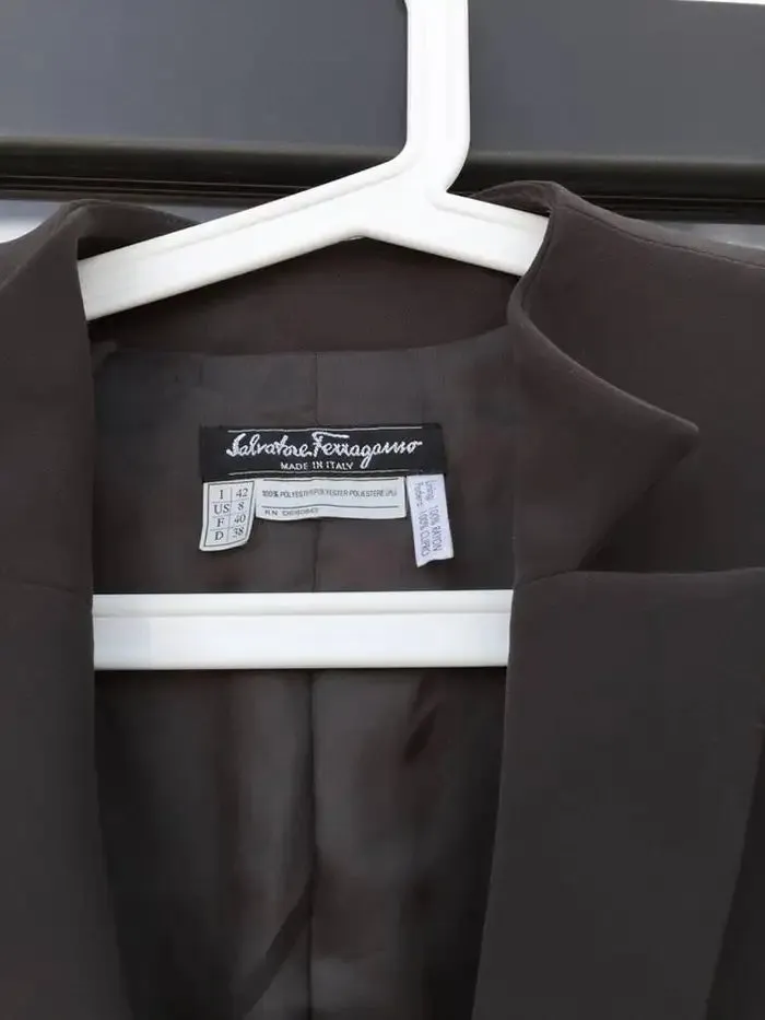 Salvatore Ferragamo Chocolate Brown Button Up Jacket