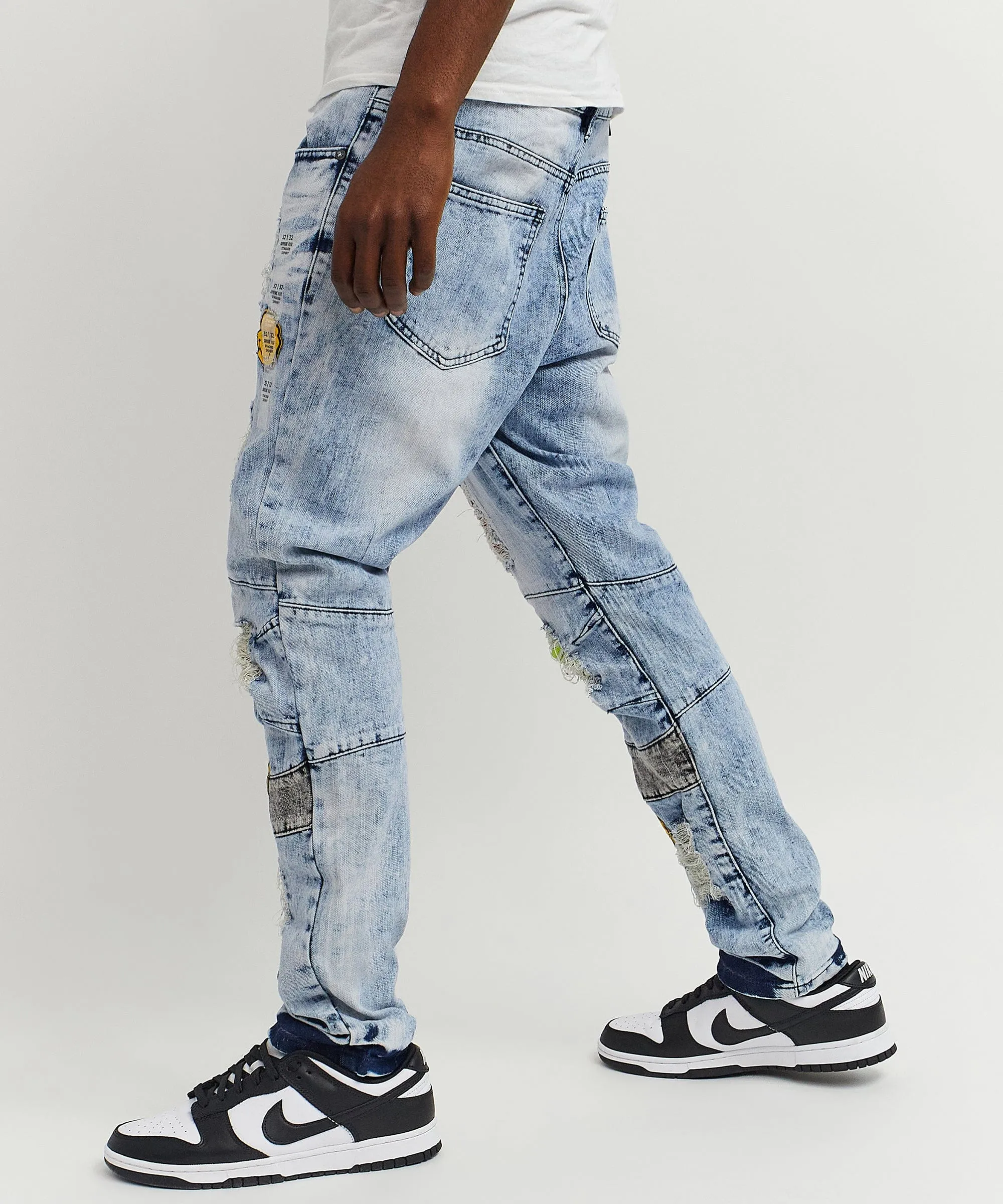 Smiley Patch Light Washed Denim Jeans
