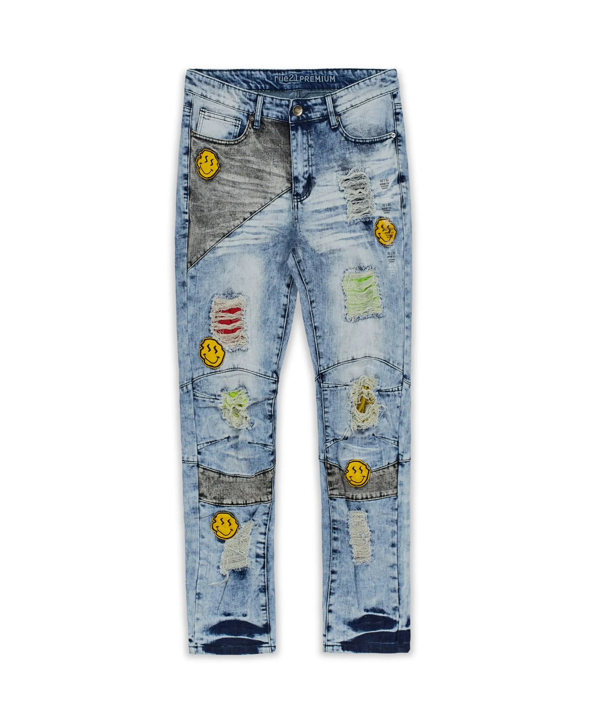 Smiley Patch Light Washed Denim Jeans