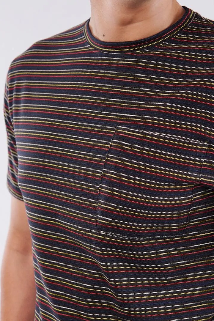Striped Pocket T-Shirt - Black