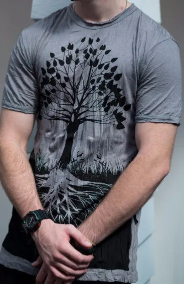 Sure Design Men's Tree Of Life T-Shirt Gray