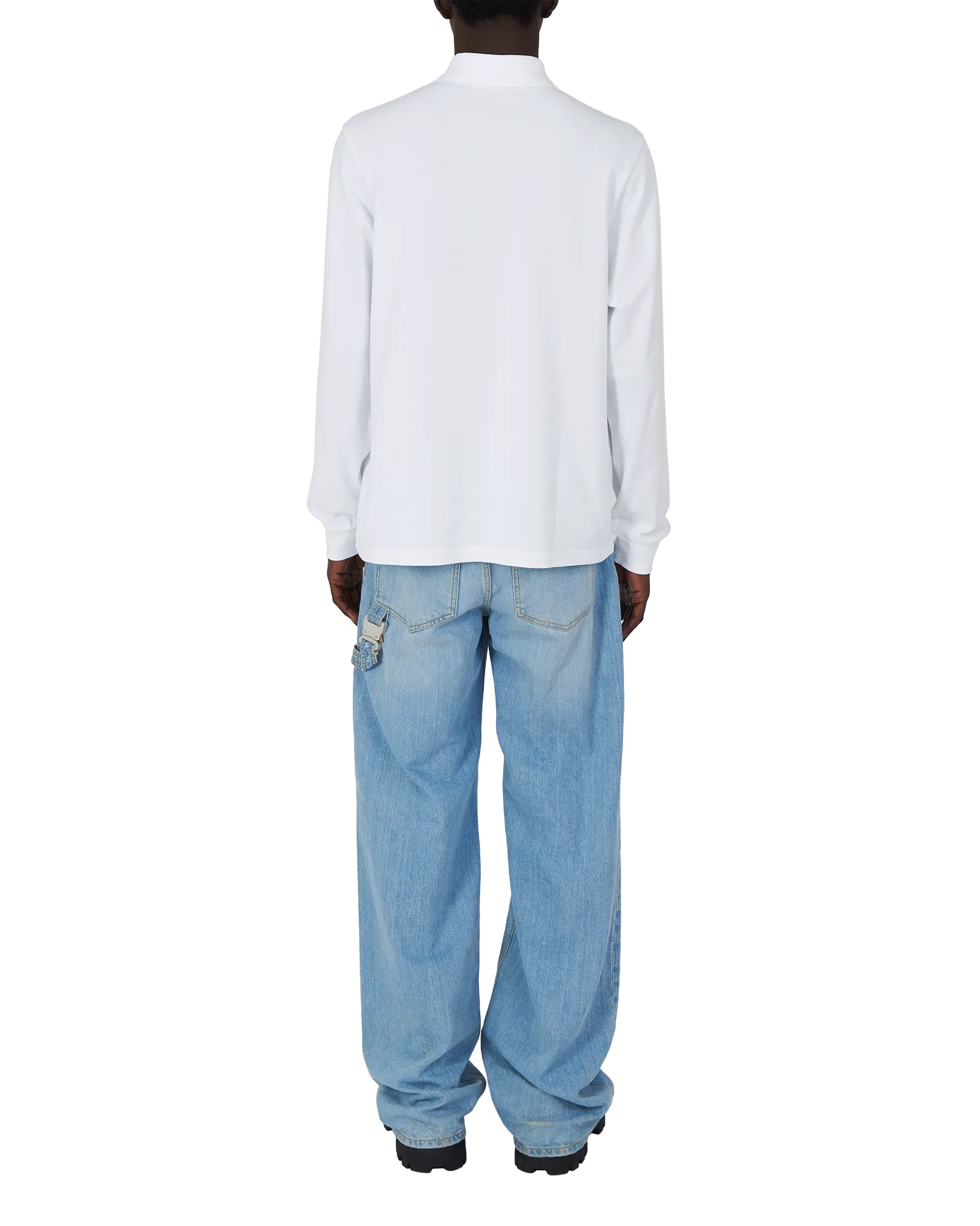 WHITE LONG SLEEVE POLO SHIRT